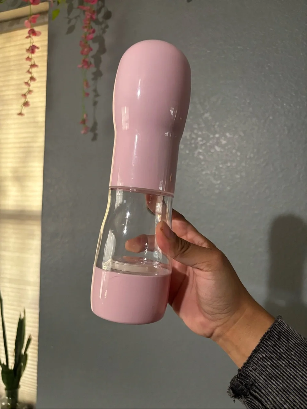 Portable Pink Pet Water Bottle - Travel Dispenser
